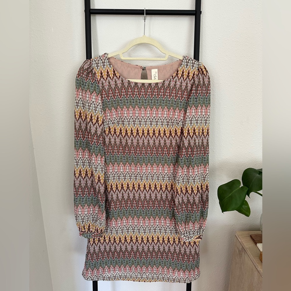 Missoni style knit women mini dress S